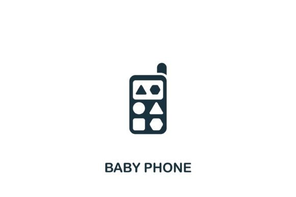 Baby Phone Icon: Simple Vector Graphics for Design