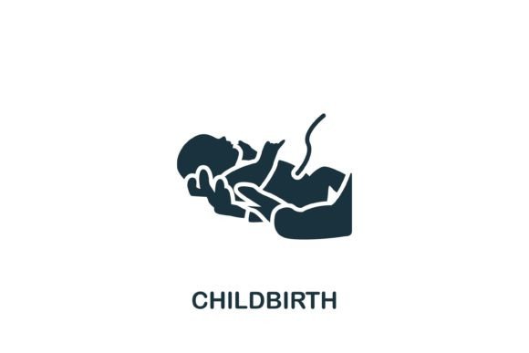 Childbirth Icon: Essential Vector Graphics for Healthcare and Parenting Design