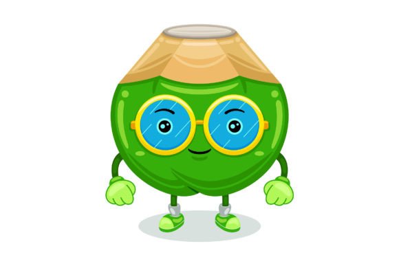 Cute Coconut Mascot Character Vector