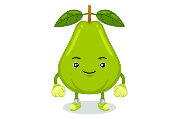 Cute Pear Mascot Character Vector