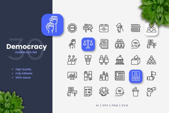 Democracy Icons: A Versatile and Clean Design Solution