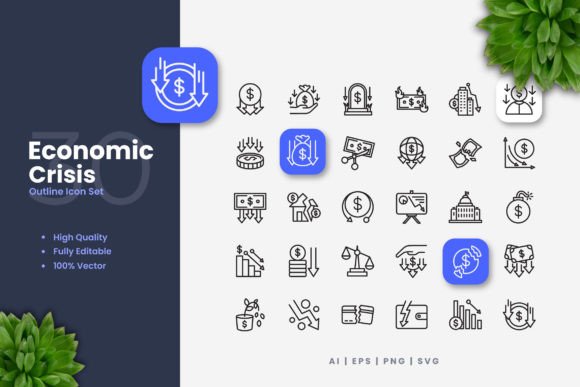 Economic Crisis Icons: A Versatile Tool for Modern Design