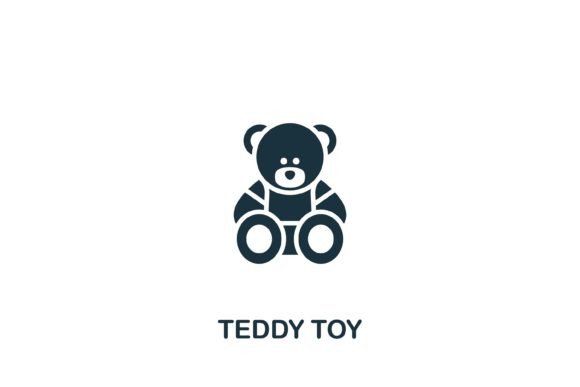 Teddy Toy Icon: Elevating Digital Design with Simple Line Vector Graphics